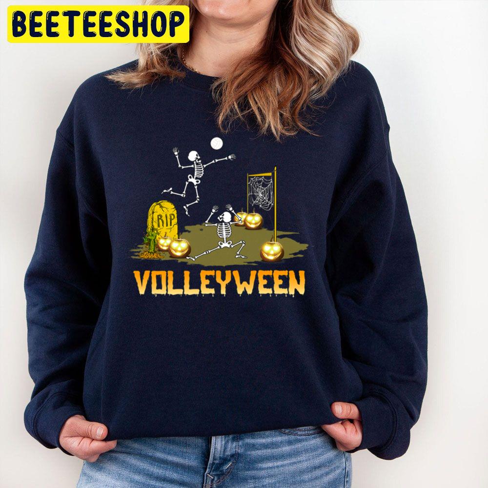 Volleyball Halloween Volleyween Skeleton Unisex Sweatshirt Volleyball Halloween Volleyween Skeleton Unisex Sweatshirt