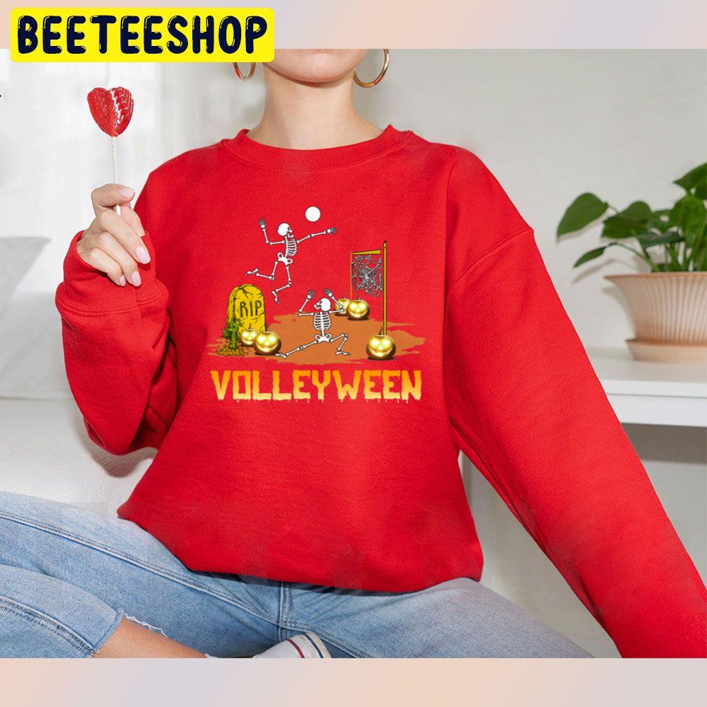Volleyball Halloween Volleyween Skeleton Unisex Sweatshirt Volleyball Halloween Volleyween Skeleton Unisex Sweatshirt