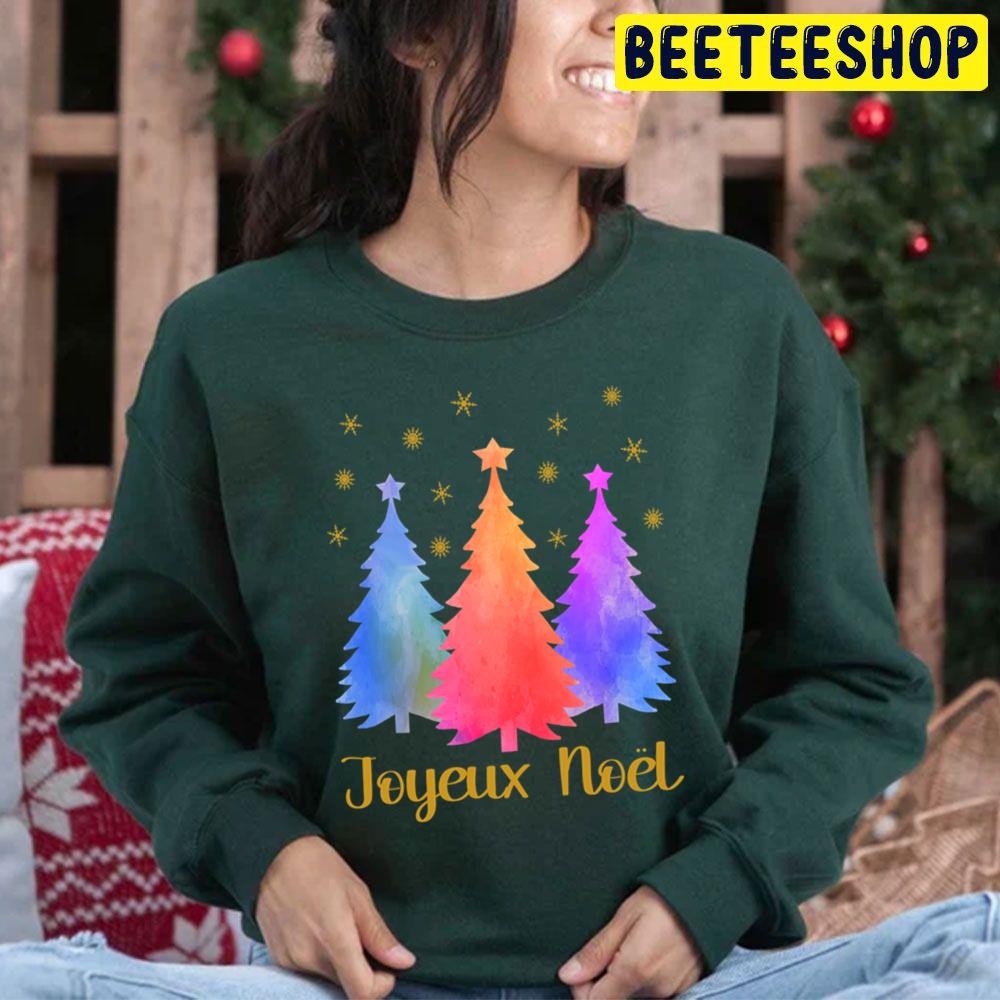 Watercolor Joyeux Noel Christmas Trending Unisex Hoodie Watercolor Joyeux Noel Christmas Trending Unisex Hoodie
