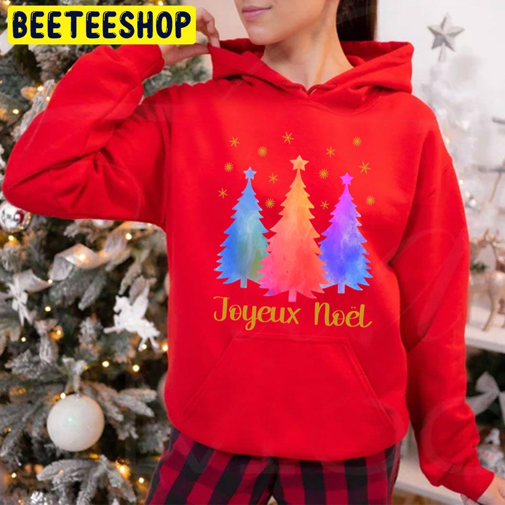 Watercolor Joyeux Noel Christmas Trending Unisex Hoodie Watercolor Joyeux Noel Christmas Trending Unisex Hoodie