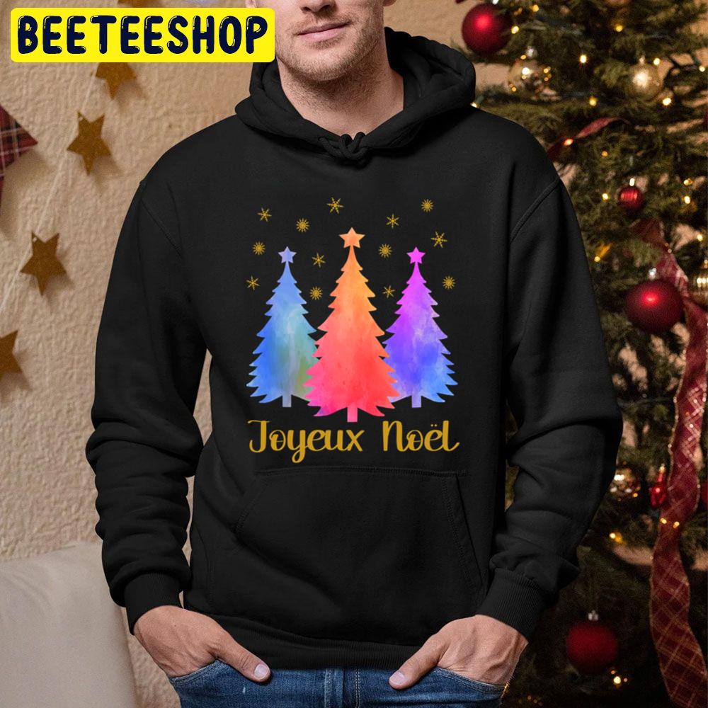 Watercolor Joyeux Noel Christmas Trending Unisex Hoodie Watercolor Joyeux Noel Christmas Trending Unisex Hoodie
