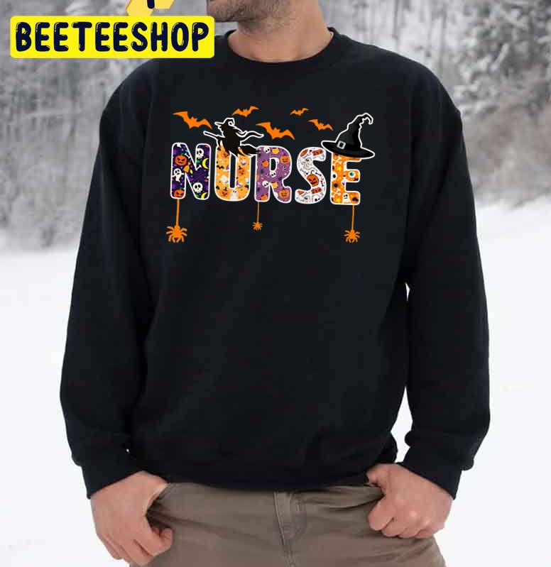 Witch Bats Nurse Fall Halloween Trending Unisex Sweatshirt Witch Bats Nurse Fall Halloween Trending Unisex Sweatshirt
