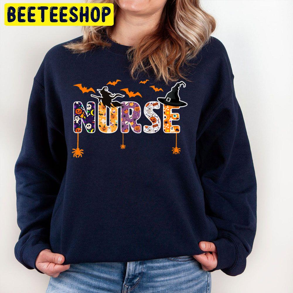 Witch Bats Nurse Fall Halloween Trending Unisex Sweatshirt Witch Bats Nurse Fall Halloween Trending Unisex Sweatshirt