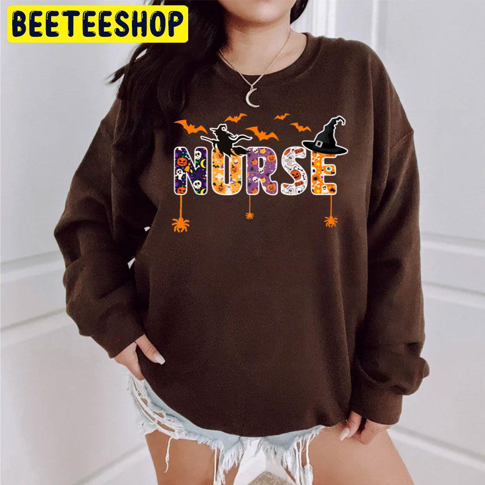 Witch Bats Nurse Fall Halloween Trending Unisex Sweatshirt Witch Bats Nurse Fall Halloween Trending Unisex Sweatshirt