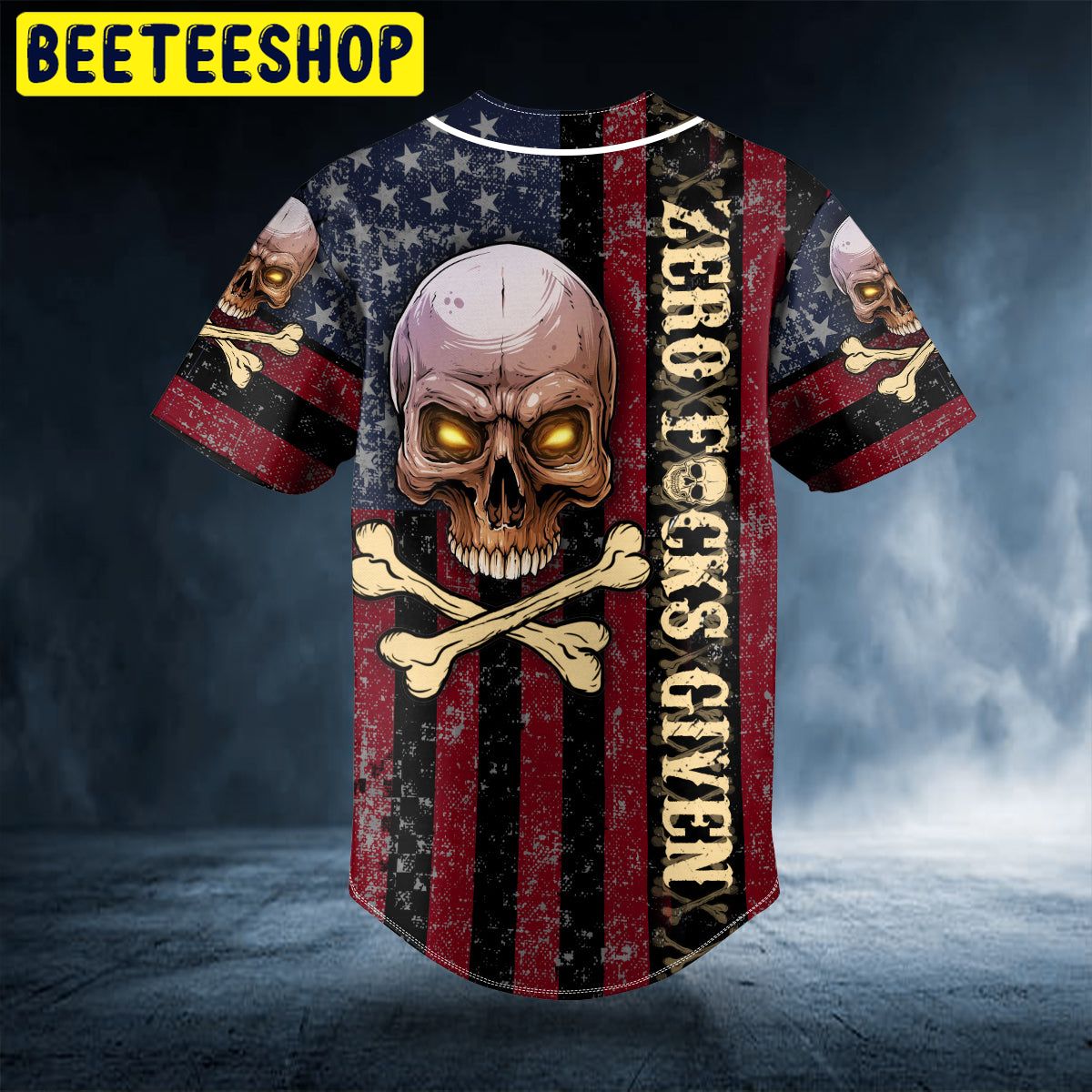 Zero F Given USA Flag Crossbones Skull Custom Trending Baseball Jersey Zero F Given USA Flag Crossbones Skull Custom Trending Baseball Jersey