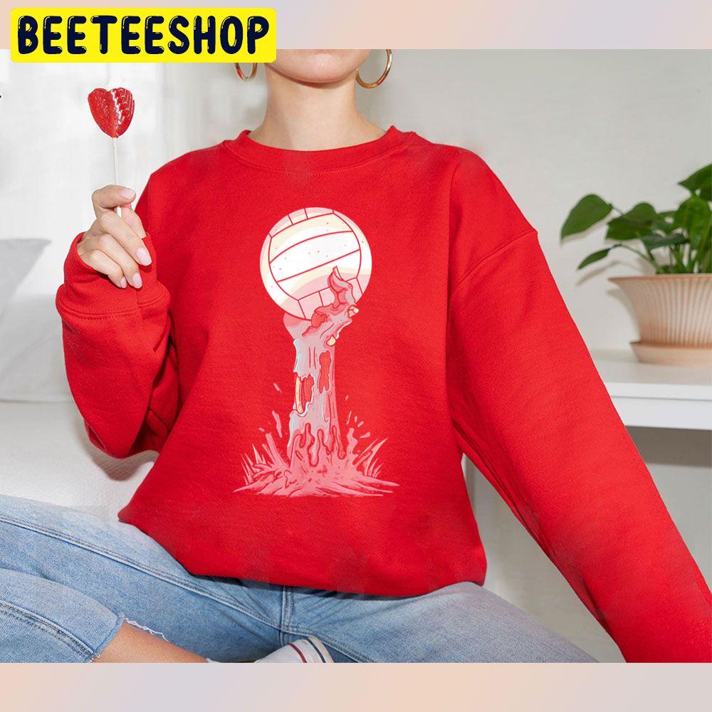 Zombie Hands Volleyball Halloween Unisex Sweatshirt Zombie Hands Volleyball Halloween Unisex Sweatshirt