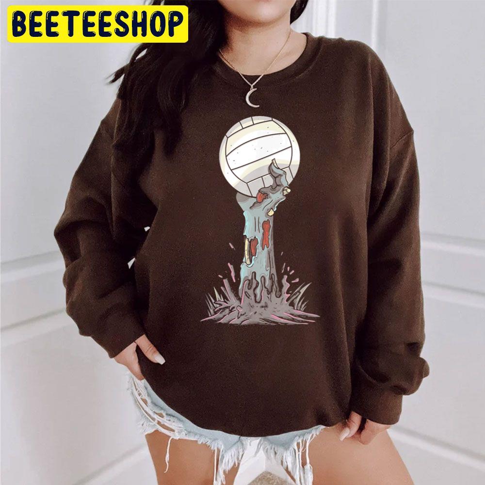 Zombie Hands Volleyball Halloween Unisex Sweatshirt Zombie Hands Volleyball Halloween Unisex Sweatshirt