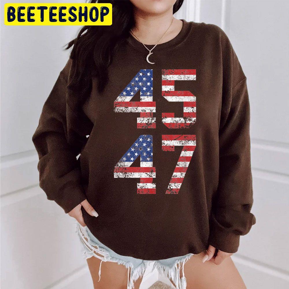45 47 America Flag Trump 2024 Trending Unisex Sweatshirt 45 47 America Flag Trump 2024 Trending Unisex Sweatshirt