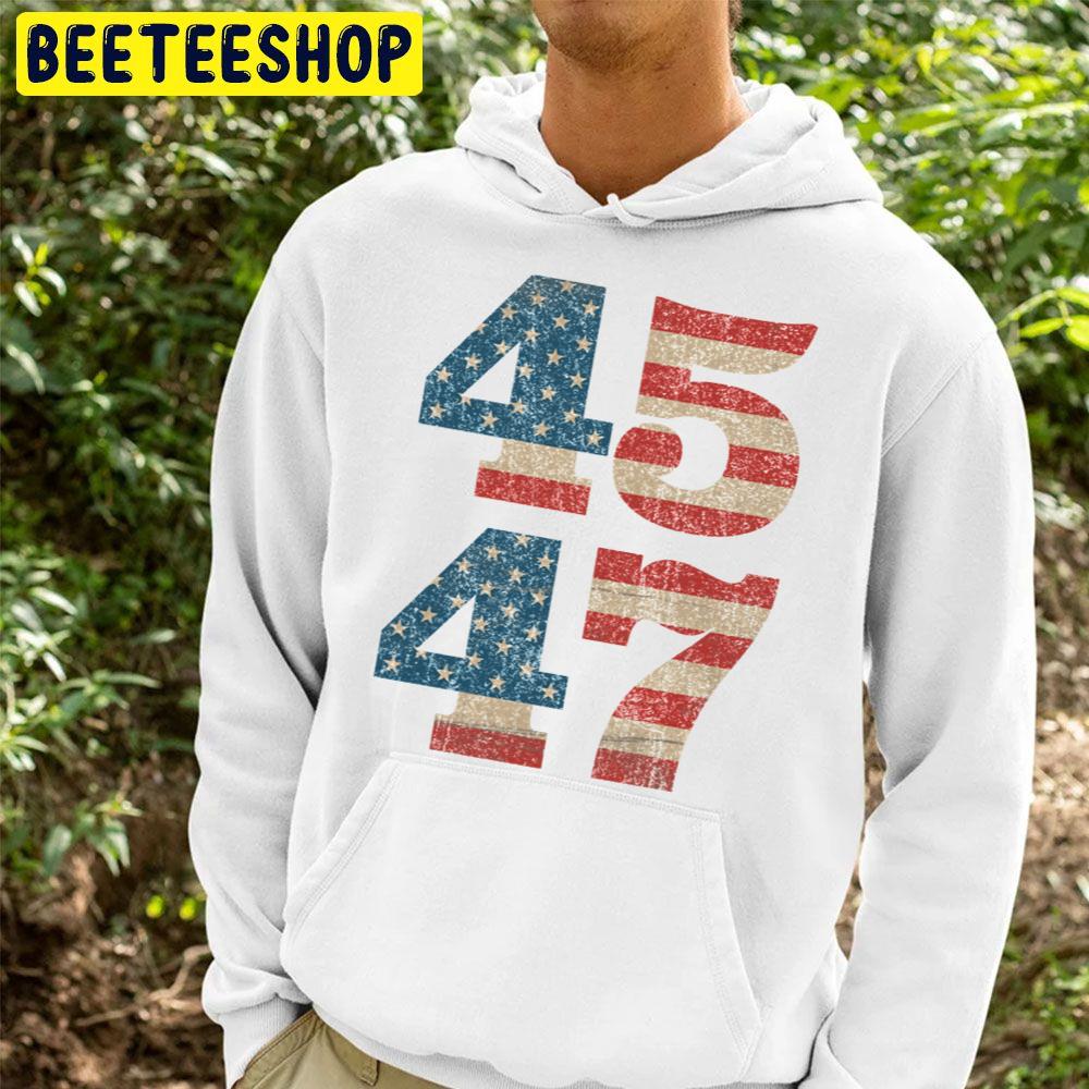45 47 Trump 2024 Vintage Usa American Flag Trending Unisex Hoodie 45 47 Trump 2024 Vintage Usa American Flag Trending Unisex Hoodie