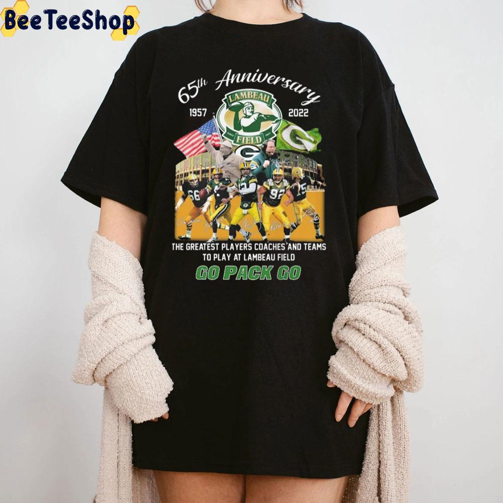 65th Anniversary 1957 2022 Green Bay Packers Lambeau Field Stadium Go Pack Go Signatures Trending Unisex Shirt 65th Anniversary 1957 2022 Green Bay Packers Lambeau Field Stadium Go Pack Go Signatures Trending Unisex Shirt