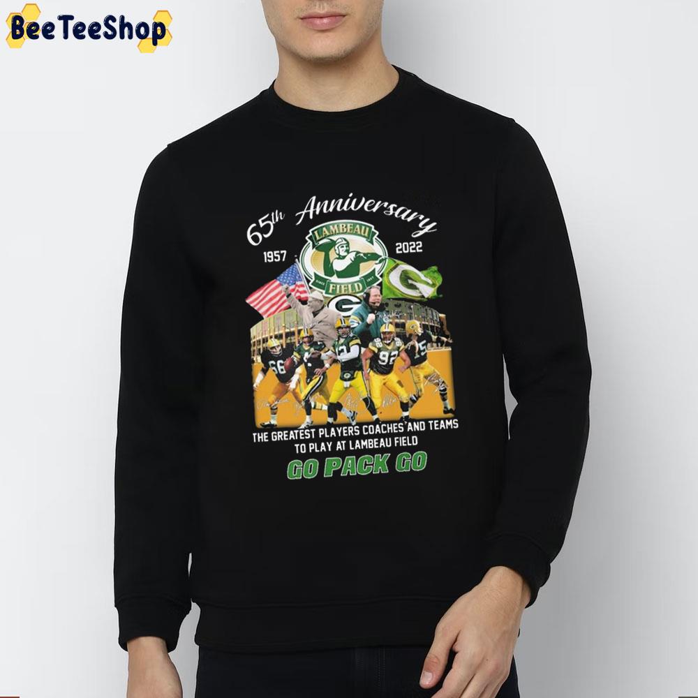 65th Anniversary 1957 2022 Green Bay Packers Lambeau Field Stadium Go Pack Go Signatures Trending Unisex Shirt 65th Anniversary 1957 2022 Green Bay Packers Lambeau Field Stadium Go Pack Go Signatures Trending Unisex Shirt