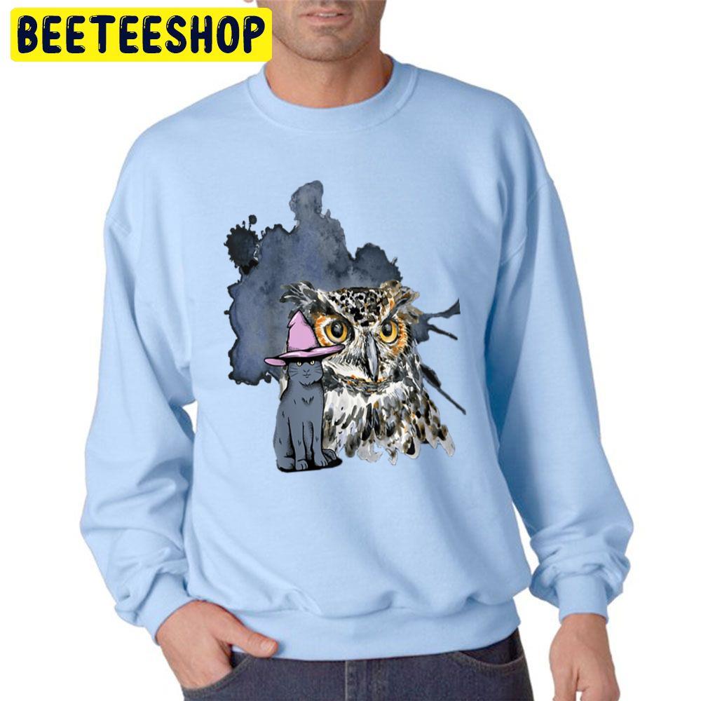 A Cat And An Owl Funny Pet Owner Trending Unisex Sweatshirt A Cat And An Owl Funny Pet Owner Trending Unisex Sweatshirt