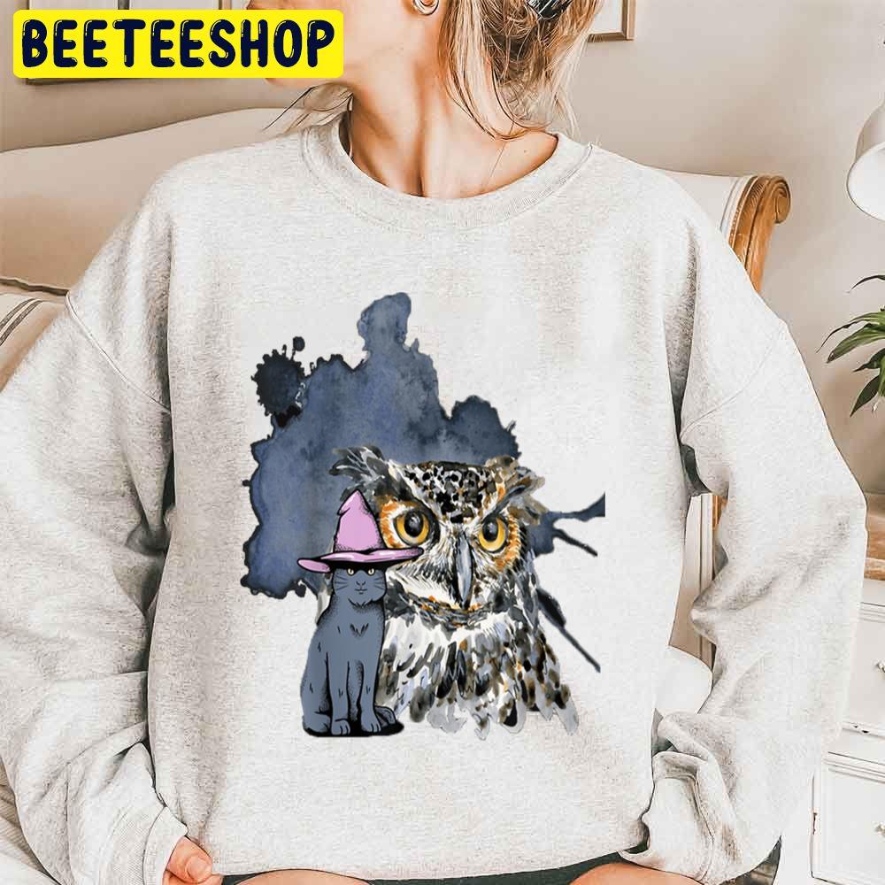 A Cat And An Owl Funny Pet Owner Trending Unisex Sweatshirt A Cat And An Owl Funny Pet Owner Trending Unisex Sweatshirt