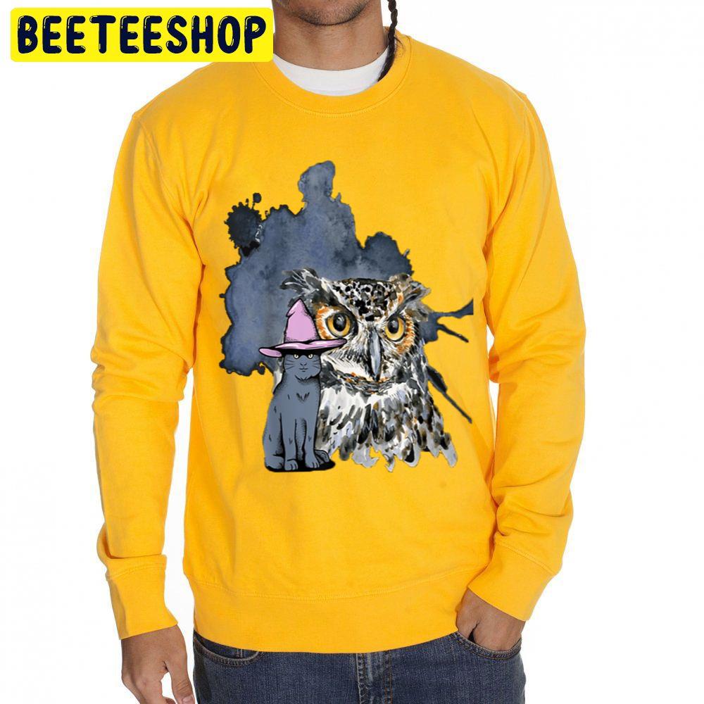A Cat And An Owl Funny Pet Owner Trending Unisex Sweatshirt A Cat And An Owl Funny Pet Owner Trending Unisex Sweatshirt