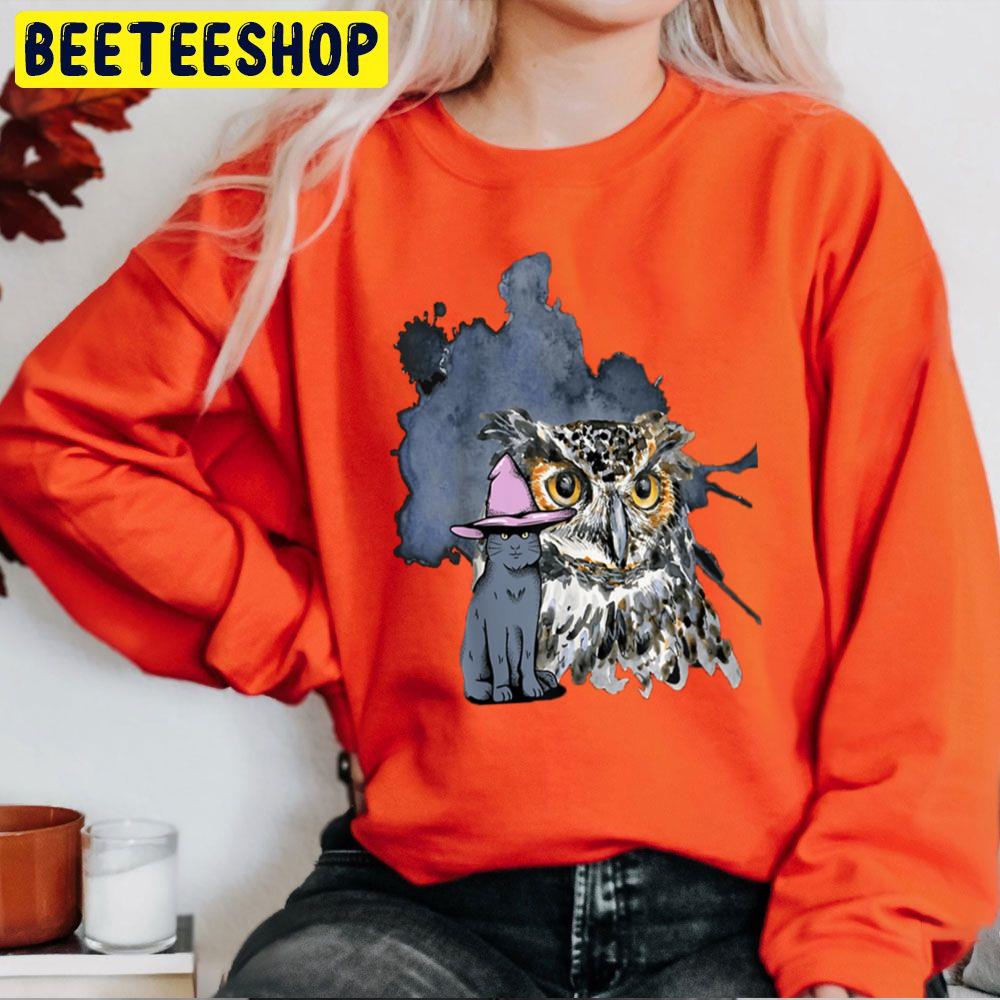 A Cat And An Owl Funny Pet Owner Trending Unisex Sweatshirt A Cat And An Owl Funny Pet Owner Trending Unisex Sweatshirt