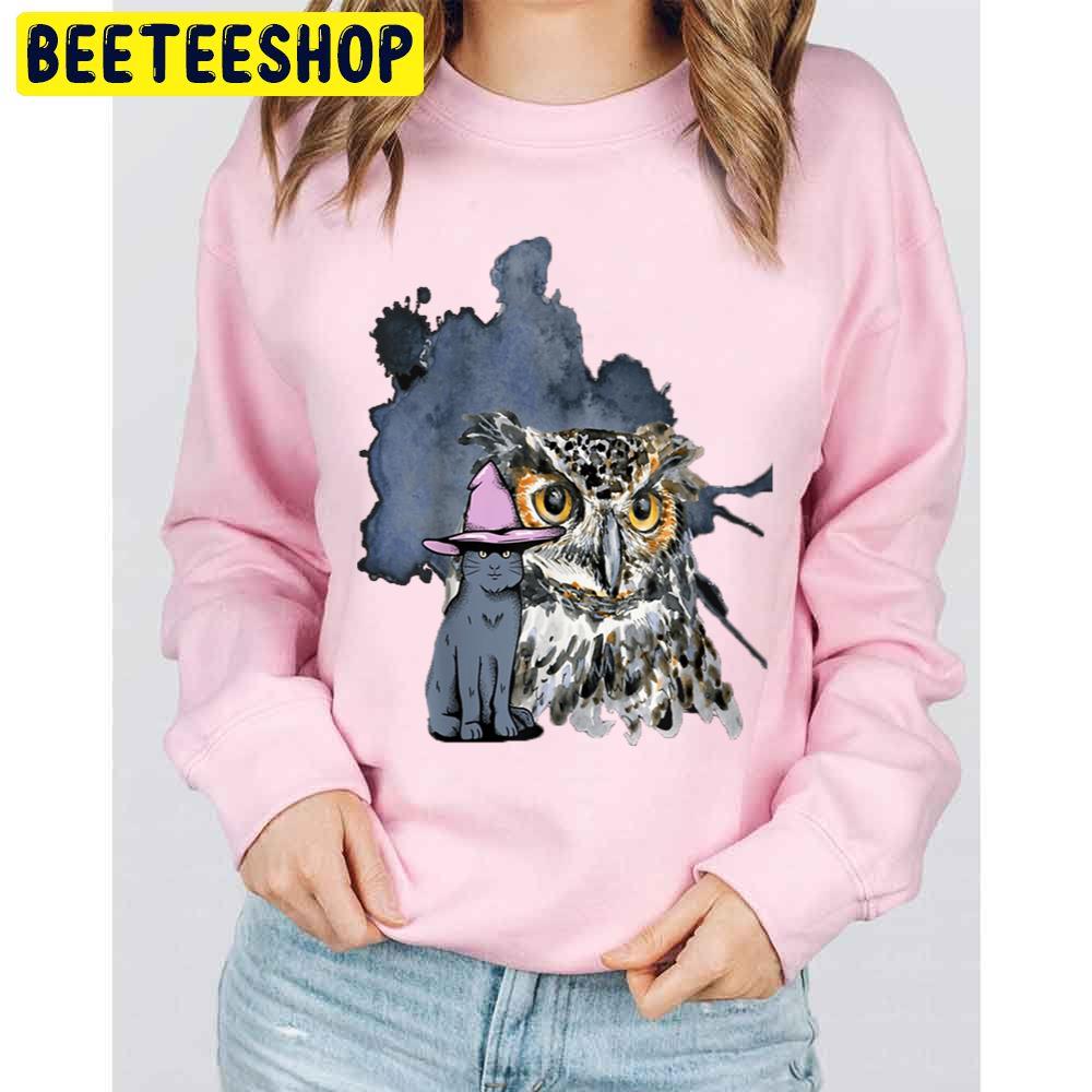 A Cat And An Owl Funny Pet Owner Trending Unisex Sweatshirt A Cat And An Owl Funny Pet Owner Trending Unisex Sweatshirt