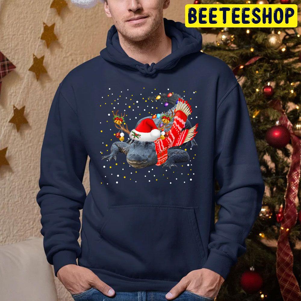 Alligator Reindeer Crocodile Christmas Light Trending Unisex Hoodie Alligator Reindeer Crocodile Christmas Light Trending Unisex Hoodie