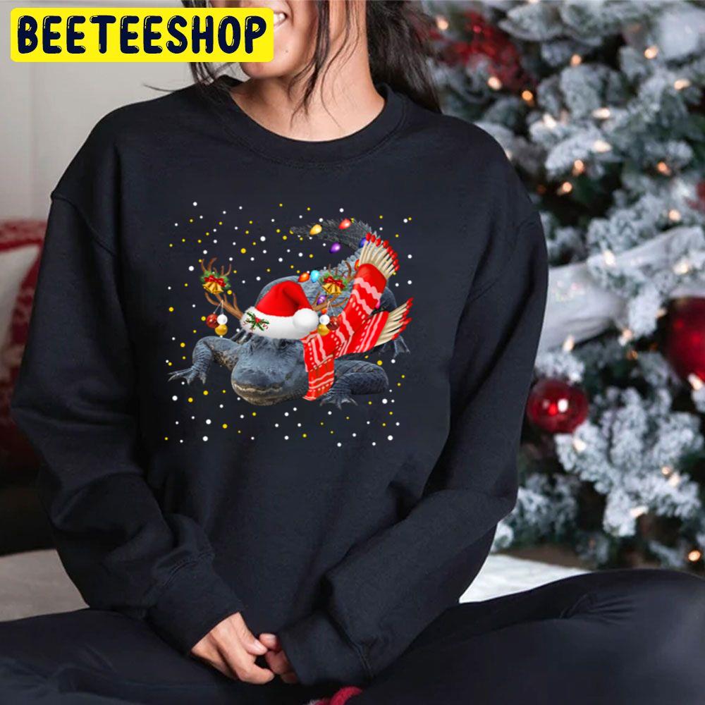 Alligator Reindeer Crocodile Christmas Light Trending Unisex Hoodie Alligator Reindeer Crocodile Christmas Light Trending Unisex Hoodie