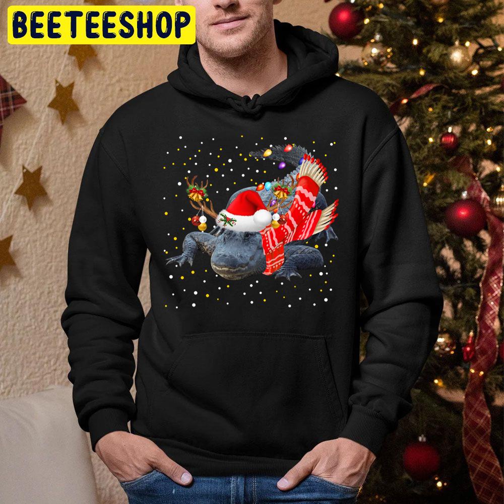 Alligator Reindeer Crocodile Christmas Light Trending Unisex Hoodie Alligator Reindeer Crocodile Christmas Light Trending Unisex Hoodie