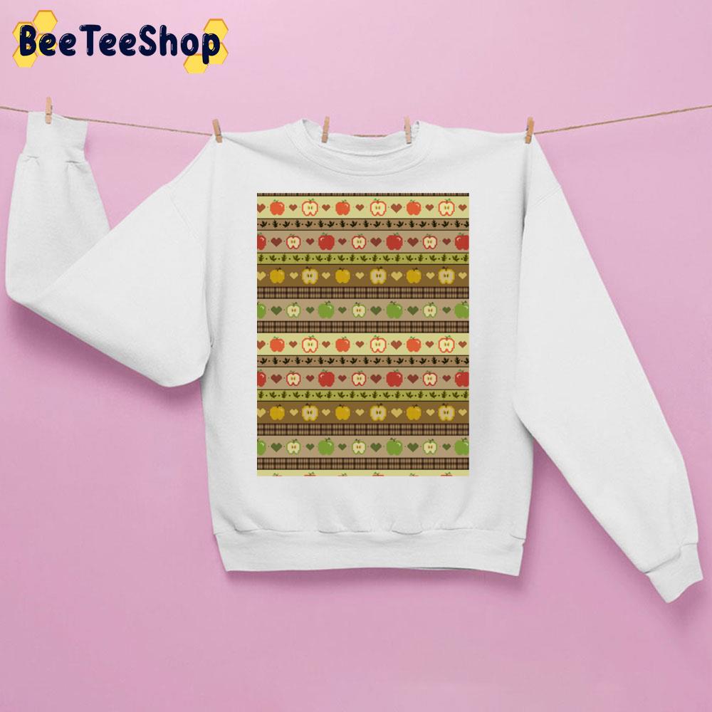 Apple Orchard Fair Isle Knit Pattern Trending Unisex Sweatshirt Apple Orchard Fair Isle Knit Pattern Trending Unisex Sweatshirt