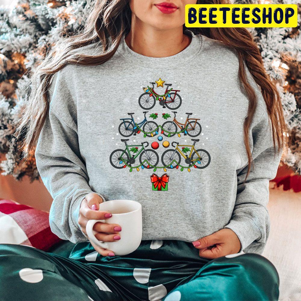 Bicycle Christmas Tree Riding Lover Trending Unisex Hoodie Bicycle Christmas Tree Riding Lover Trending Unisex Hoodie