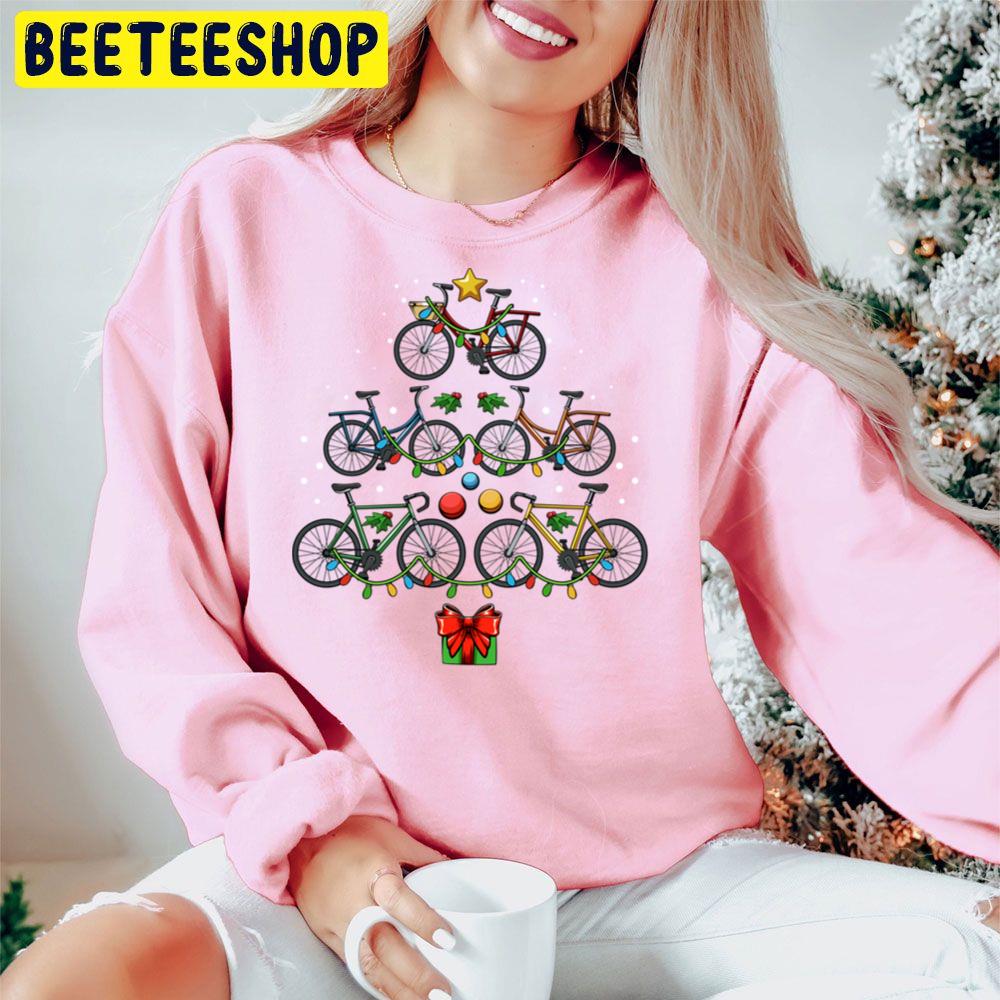 Bicycle Christmas Tree Riding Lover Trending Unisex Hoodie Bicycle Christmas Tree Riding Lover Trending Unisex Hoodie