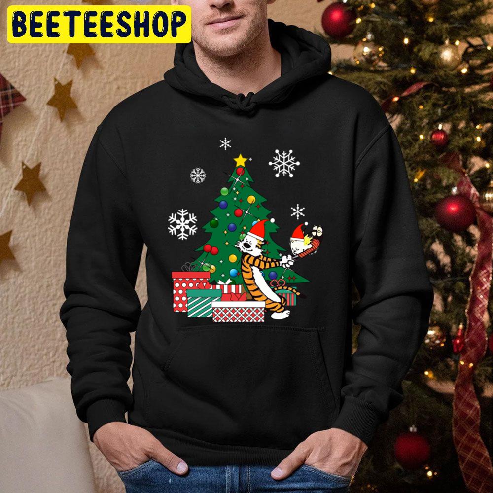 Calvin And Hobbes Around The Christmas Tree Trending Unisex Hoodie Calvin And Hobbes Around The Christmas Tree Trending Unisex Hoodie