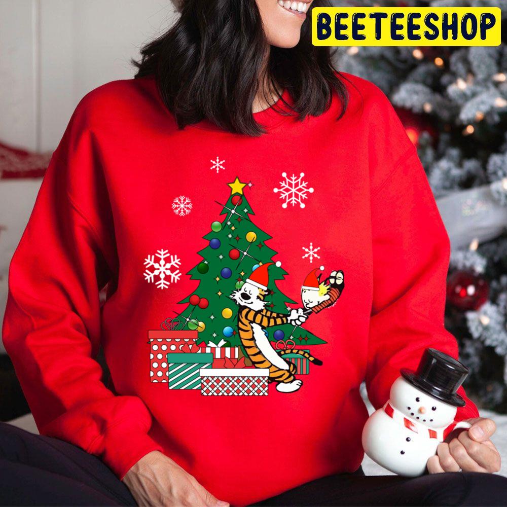 Calvin And Hobbes Around The Christmas Tree Trending Unisex Hoodie Calvin And Hobbes Around The Christmas Tree Trending Unisex Hoodie