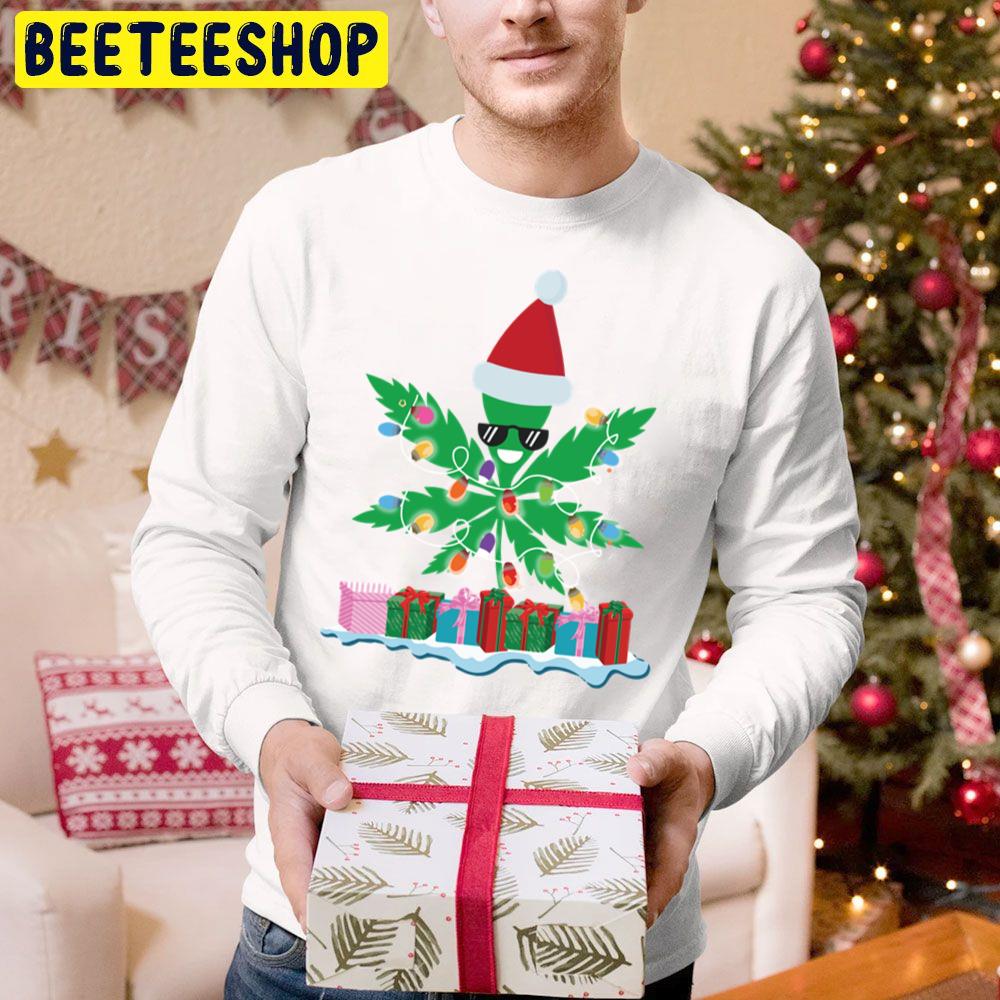 Cannabis Leaf Christmas Tree Trending Unisex Hoodie Cannabis Leaf Christmas Tree Trending Unisex Hoodie