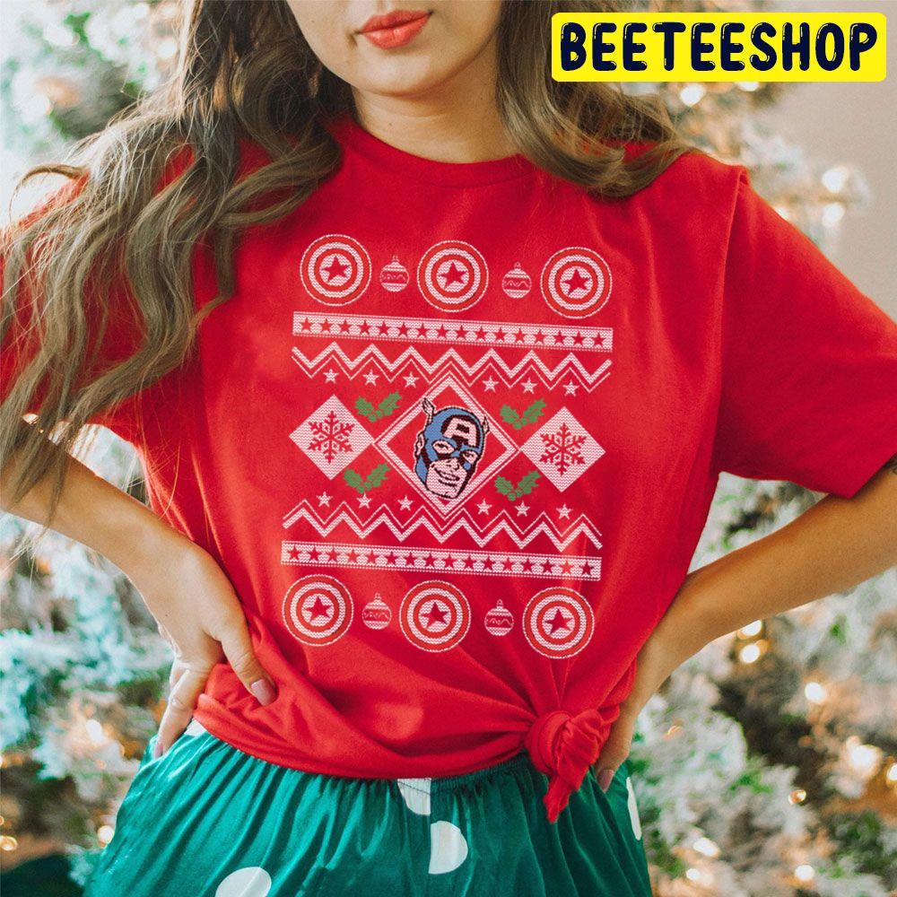 Captain America Shield Knit Christmas Trending Unisex Hoodie Captain America Shield Knit Christmas Trending Unisex Hoodie