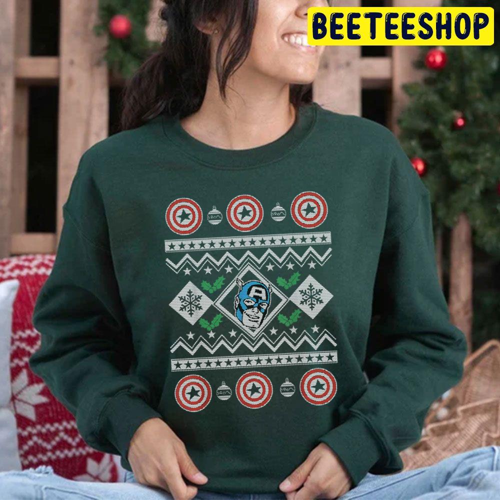 Captain America Shield Knit Christmas Trending Unisex Hoodie Captain America Shield Knit Christmas Trending Unisex Hoodie