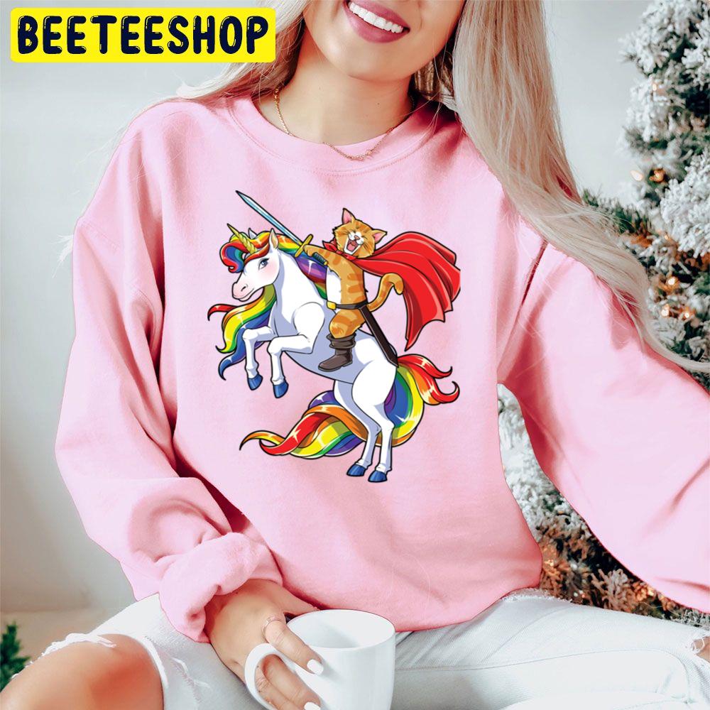 Cat Riding Unicorn Funny Trending Unisex Hoodie Cat Riding Unicorn Funny Trending Unisex Hoodie