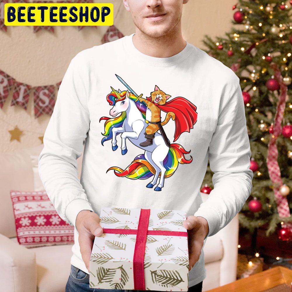 Cat Riding Unicorn Funny Trending Unisex Hoodie Cat Riding Unicorn Funny Trending Unisex Hoodie