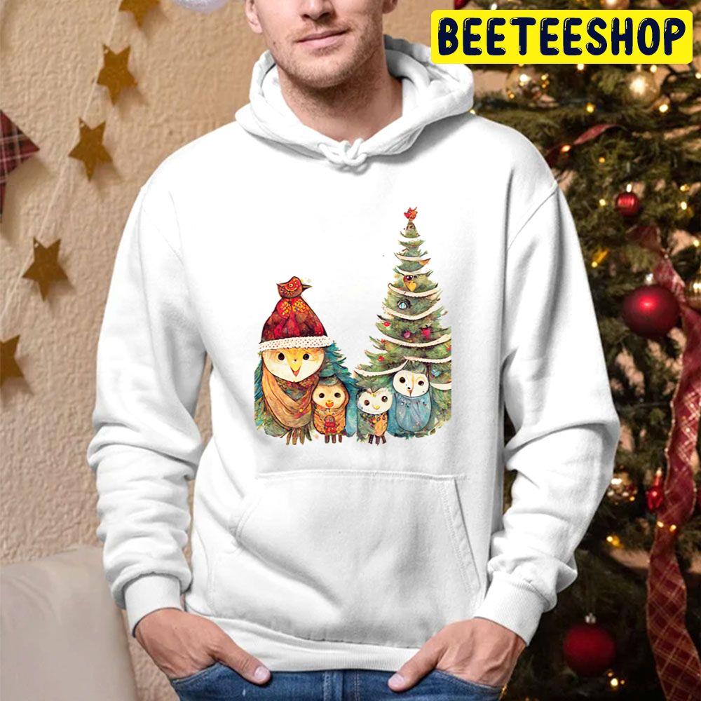 Christmas Owl Family Trending Unisex Hoodie Christmas Owl Family Trending Unisex Hoodie
