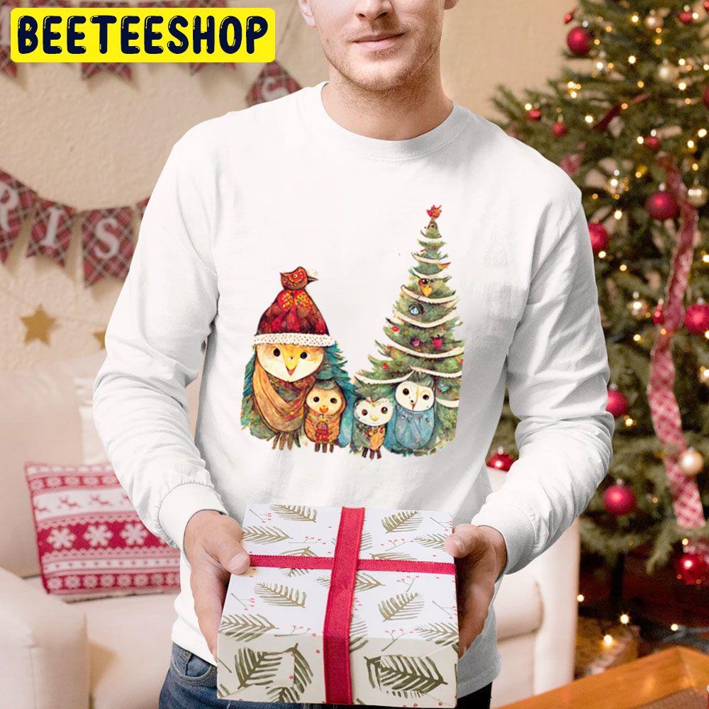 Christmas Owl Family Trending Unisex Hoodie Christmas Owl Family Trending Unisex Hoodie