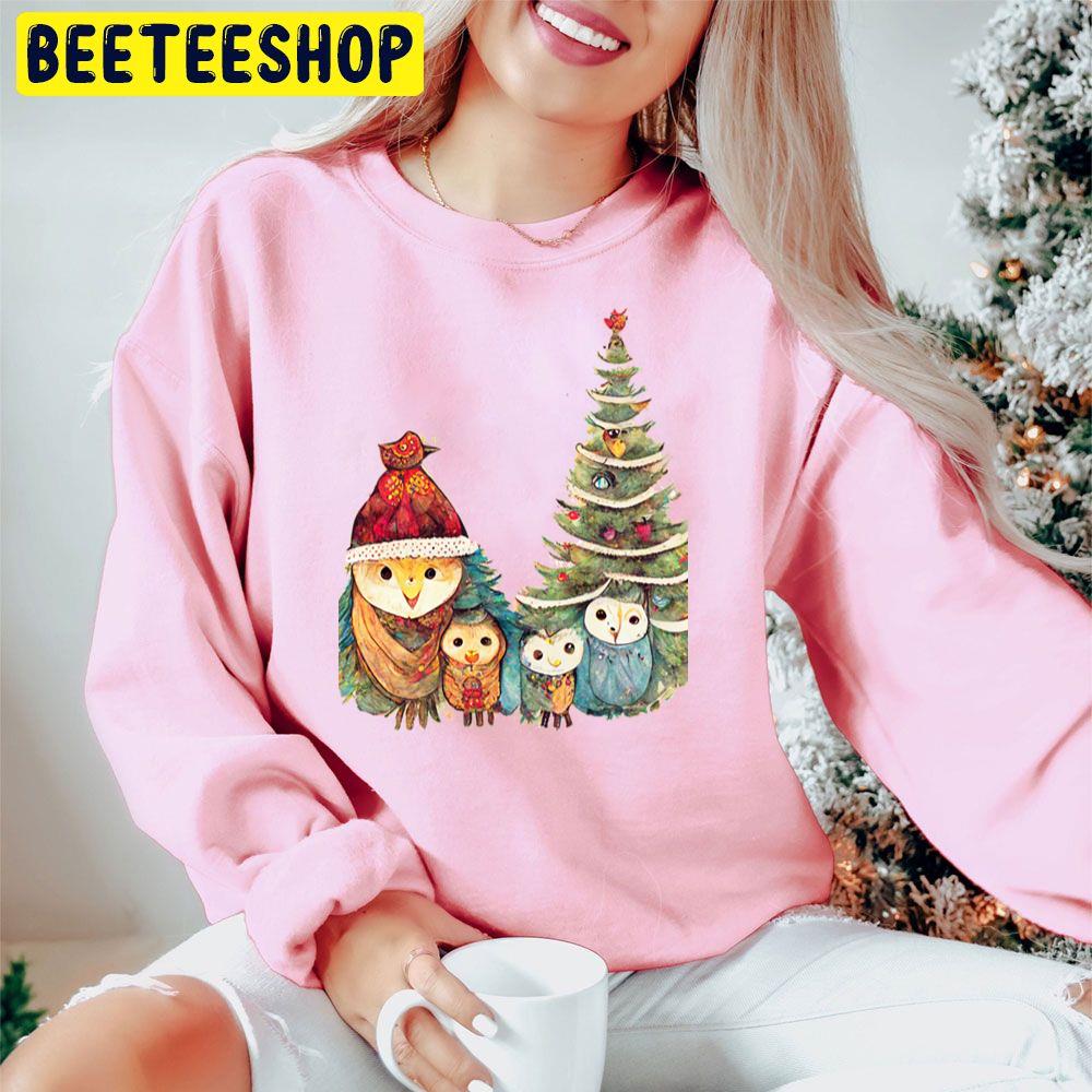 Christmas Owl Family Trending Unisex Hoodie Christmas Owl Family Trending Unisex Hoodie