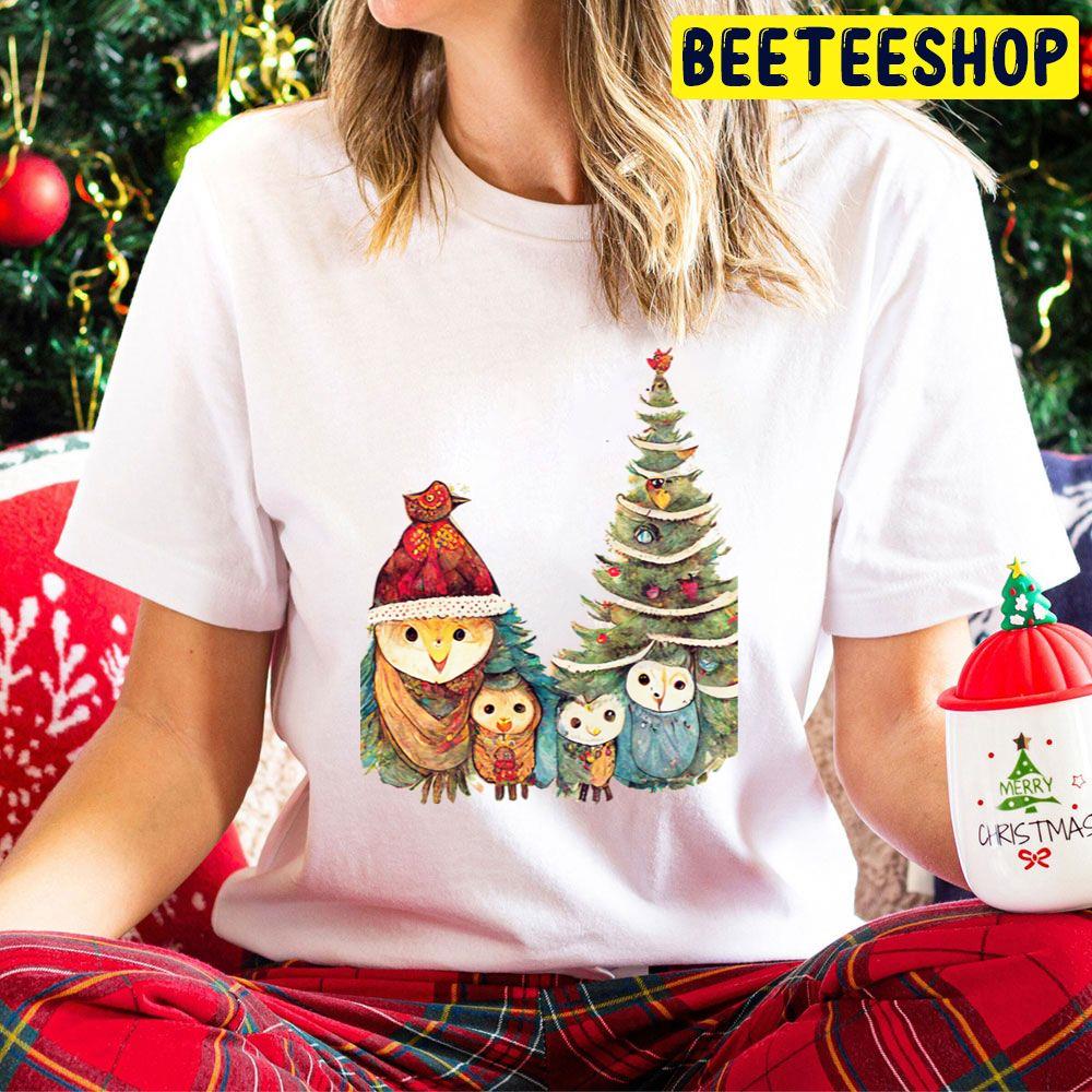 Christmas Owl Family Trending Unisex Hoodie Christmas Owl Family Trending Unisex Hoodie