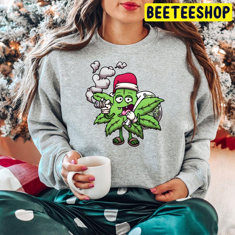 Christmas Weed Character Smoking A Joint Active Trending Unisex Hoodie Christmas Weed Character Smoking A Joint Active Trending Unisex Hoodie