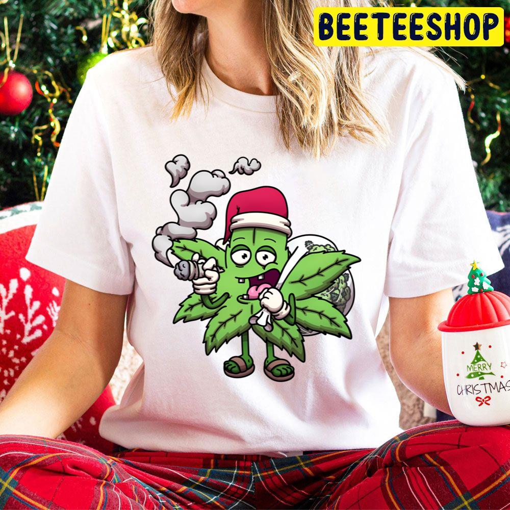 Christmas Weed Character Smoking A Joint Active Trending Unisex Hoodie Christmas Weed Character Smoking A Joint Active Trending Unisex Hoodie