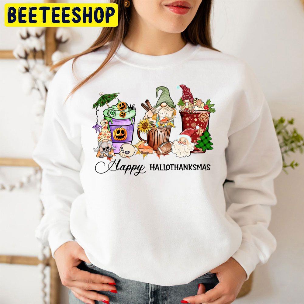 Coffee Cup Gnome Happy Hallothanksmas Thanksgiving Day Trending Unisex Sweatshirt Coffee Cup Gnome Happy Hallothanksmas Thanksgiving Day Trending Unisex Sweatshirt