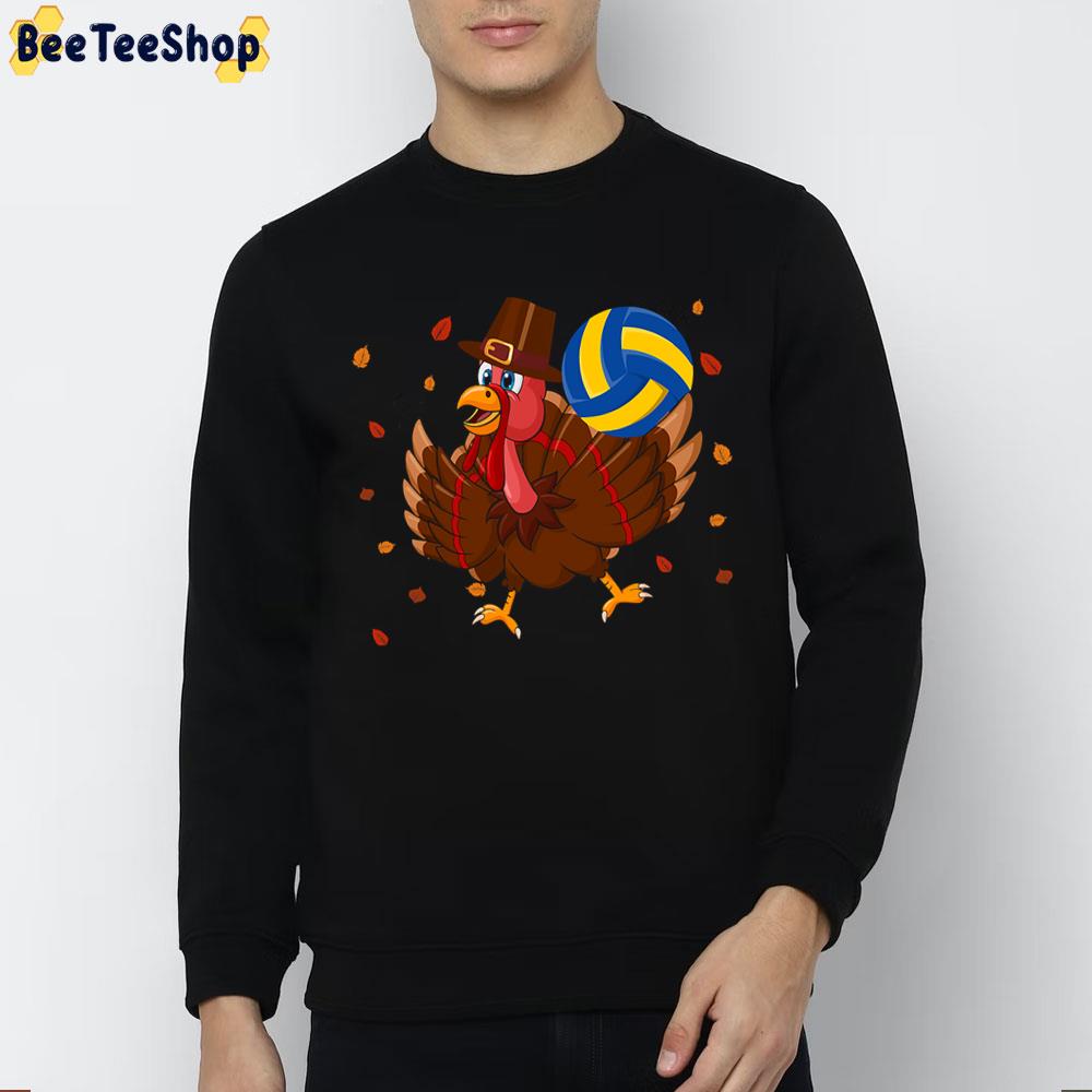 Cool Turkey Playing Volleyball Thanksgiving Day Trending Unisex Sweatshirt Cool Turkey Playing Volleyball Thanksgiving Day Trending Unisex Sweatshirt