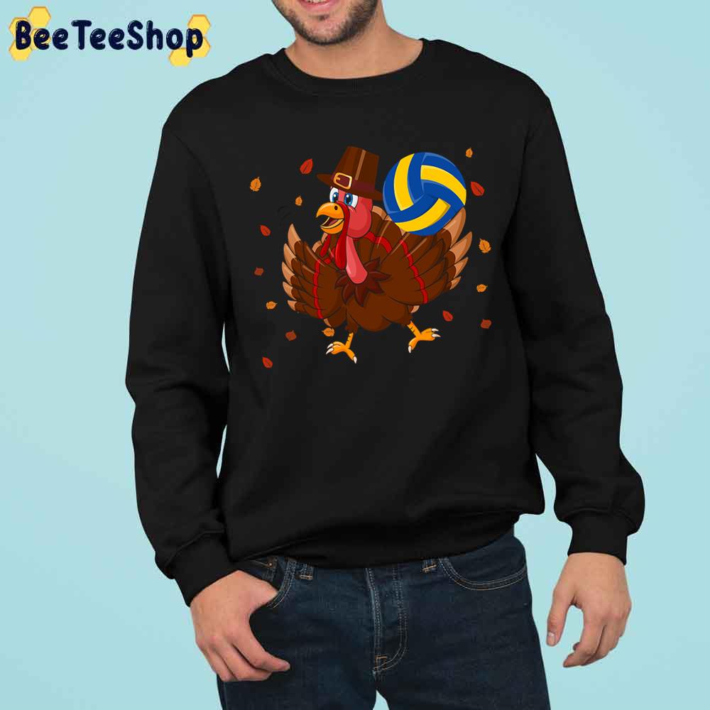 Cool Turkey Playing Volleyball Thanksgiving Day Trending Unisex Sweatshirt Cool Turkey Playing Volleyball Thanksgiving Day Trending Unisex Sweatshirt