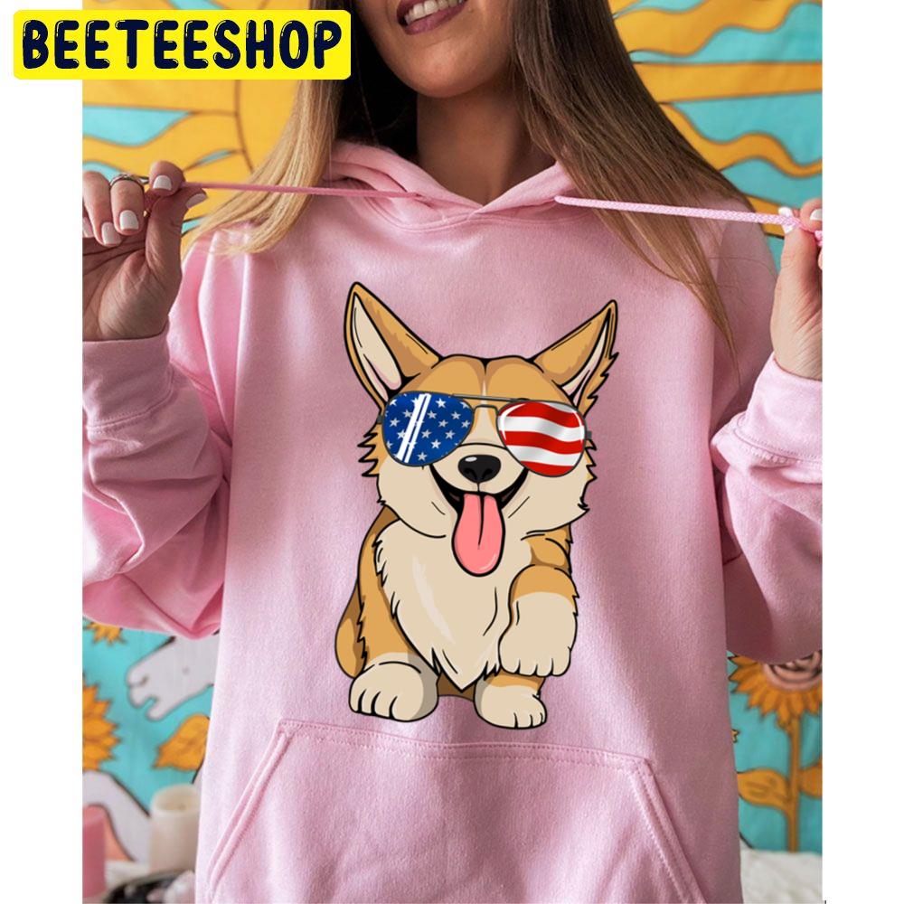 Corgi Merica Flag Sunglasses 4th Of July Trending Unisex Hoodie Corgi Merica Flag Sunglasses 4th Of July Trending Unisex Hoodie
