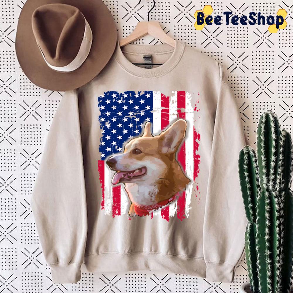 Corgi Us Flag 4th Of July Trending Unisex Sweatshirt Corgi Us Flag 4th Of July Trending Unisex Sweatshirt