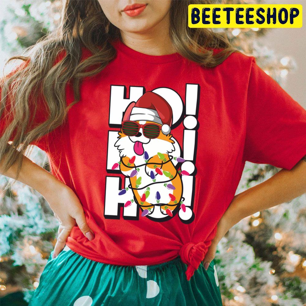 Cute And Witty Corgi Wrapped In Christmas Lights Wearing Santa Hat And Sunglasses Ho Ho Ho Trending Unisex Hoodie Cute And Witty Corgi Wrapped In Christmas Lights Wearing Santa Hat And Sunglasses Ho Ho Ho Trending Unisex Hoodie