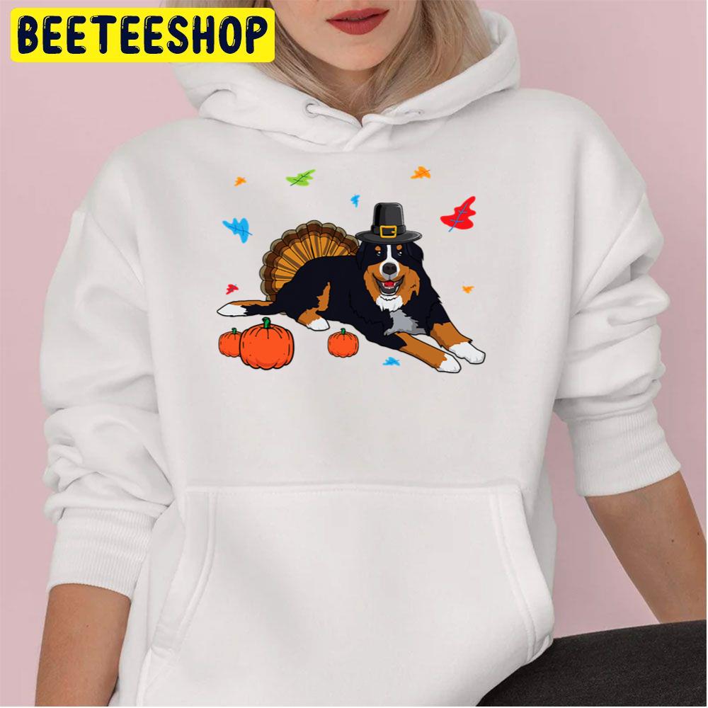 Cute Bernese Mountain Dog Thanksgiving Trending Unisex Hoodie Cute Bernese Mountain Dog Thanksgiving Trending Unisex Hoodie