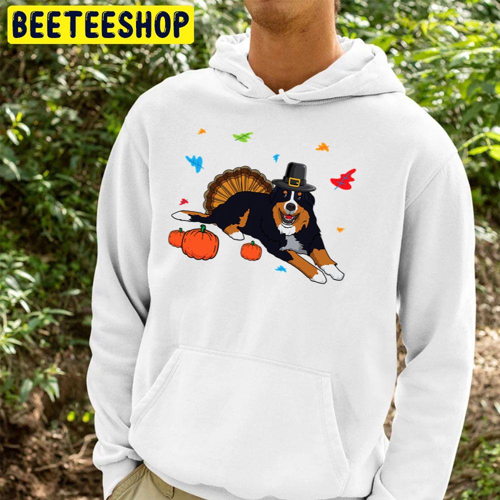 Cute Bernese Mountain Dog Thanksgiving Trending Unisex Hoodie Cute Bernese Mountain Dog Thanksgiving Trending Unisex Hoodie