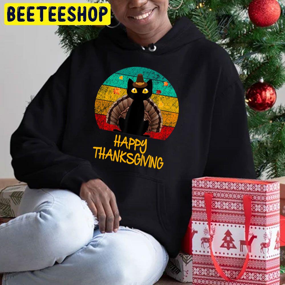 Cute Black Cat Cosplay Turley Happy Thanksgiving Trending Unisex Hoodie Cute Black Cat Cosplay Turley Happy Thanksgiving Trending Unisex Hoodie