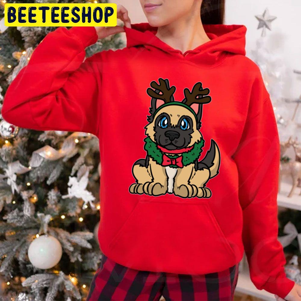 Cute Black German Shepherd Puppie Christmas Xmas Trending Unisex Hoodie Cute Black German Shepherd Puppie Christmas Xmas Trending Unisex Hoodie