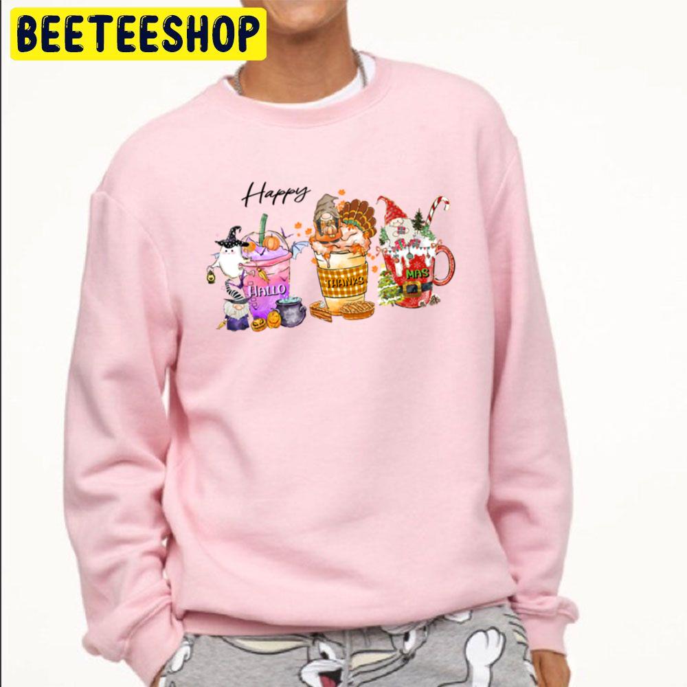 Cute Boo Gnome Turkey And Santa Happy Hallothanksmas Trending Unisex Sweatshirt Cute Boo Gnome Turkey And Santa Happy Hallothanksmas Trending Unisex Sweatshirt